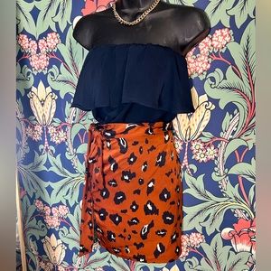 Silk leopard print wrap skirt